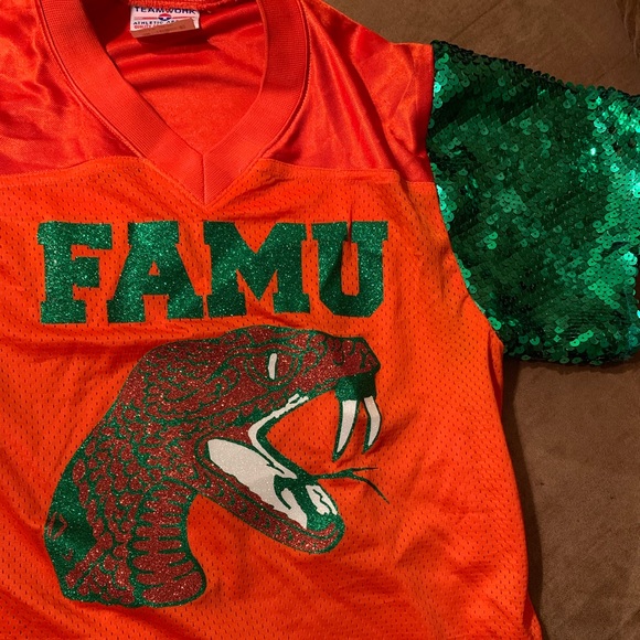 Custom sequin sleeve FAMU Jersey - Picture 3 of 5